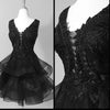 Sweet Lace Poofy Short Junior Prom Dress Burgundy Homecoming Graduation Gown