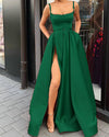 Amazing Wine Red /Green/yellow Long Formal Prom Dresses 2022 Straps Gown with high Slit PL8773