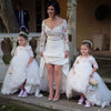 Siaoryne Long Sleeves White lace flower Girl Dresses little child Wedding Party