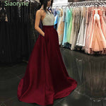 Elegant Royal Blue  Beading Long Evening Dress Girls Senior Graduation Prom Gown 2020