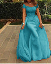 Fancy Cap Sleeves Mermaid Prom Dress with Cape Long Girls Formal Party Dresses
