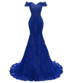 Burgundy Lace Prom Dress Mermaid  Off the Shoulder Long Evening Formal Gown LP2301