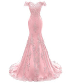 Burgundy Lace Prom Dress Mermaid  Off the Shoulder Long Evening Formal Gown LP2301