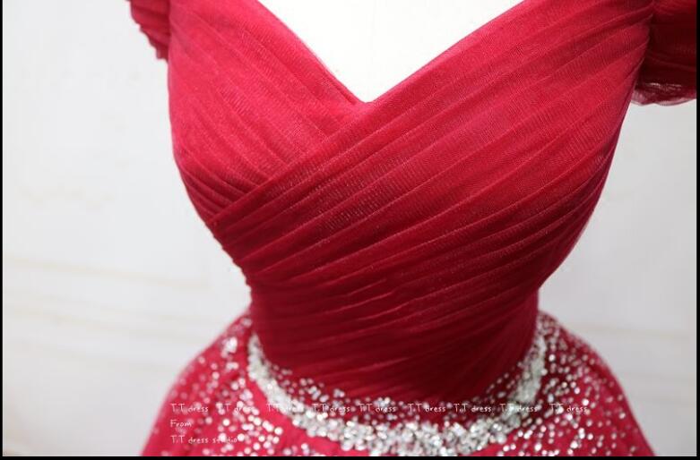 Red Short Prom Dress off the Shoulder Girls 8th Graduation Homecoming  Gown with Beading Belt