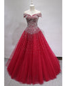 Bling Bling Off the Shoulder ball Gown Prom Dress with beading Girls  Quinceanera Sweet 16 Dress