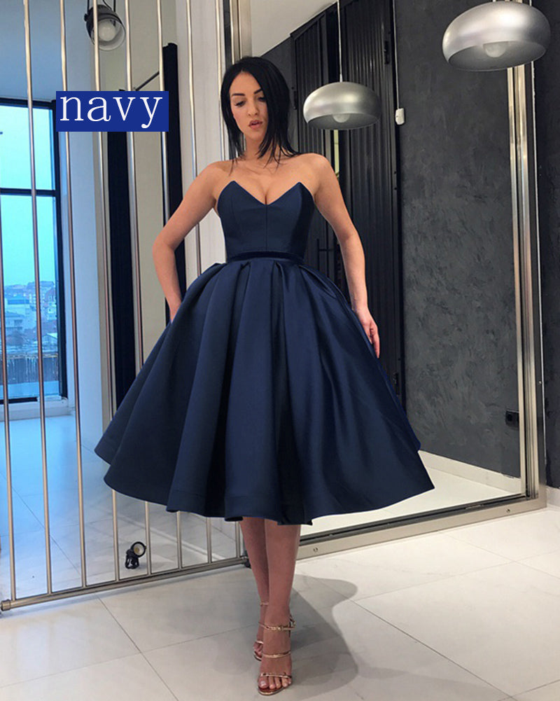 Burgundy /Blue Sweetheart Knee Length Short Evening Dress Girls Homecoming Prom Gown SP6612