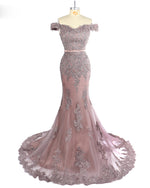 2020 Mermaid Long Evening Lace Gown Women Formal  Dresses