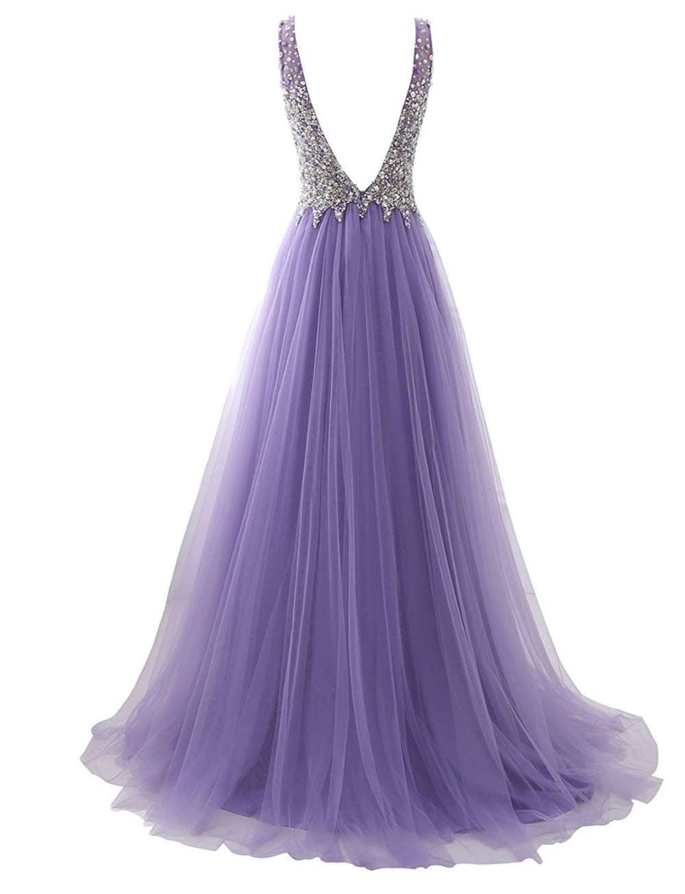 Lavender A Line Senior Prom Dresses Beading Girls Formal Party Gown LP884