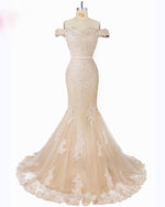 Elegant Off the Shoulder Royal Blue Lace Prom Dress fishtail Women Evening Formal Gown