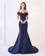 Off the Shoulder Pink Prom Dress Mermaid Long Formal Gown with Lace WL214