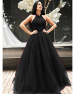 Princess Halter Prom Dresses Ball Gown Tulle Beading Formal Gown WL102
