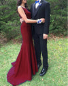Royal Blue Mermaid Prom Dress with beading Belt Sexy Long Evening Party Gown WL035