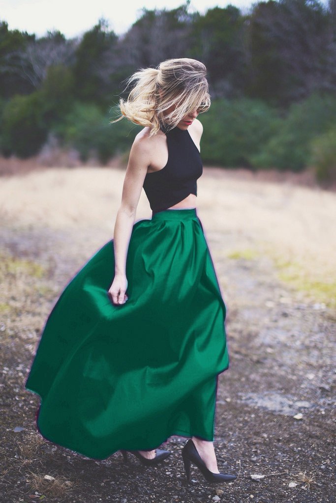 Crop Top Cheap Prom Dresses Long Two Pieces Formal Party Gown LP2220