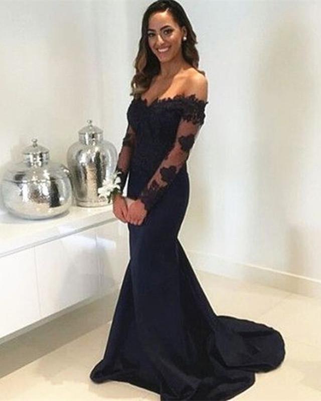 Wine Red /Black Long Sleeves Prom Dress Women Formal Party Gown for Ev Siaoryne Wine Red /Black Long Sleeves Prom Dress Women Formal Party Gown for Ev Siaoryne