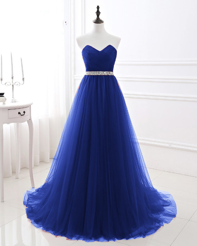 Burgundy Red Sweetheart Beading Belt Prom Gown Tulle Formal Wear WL212