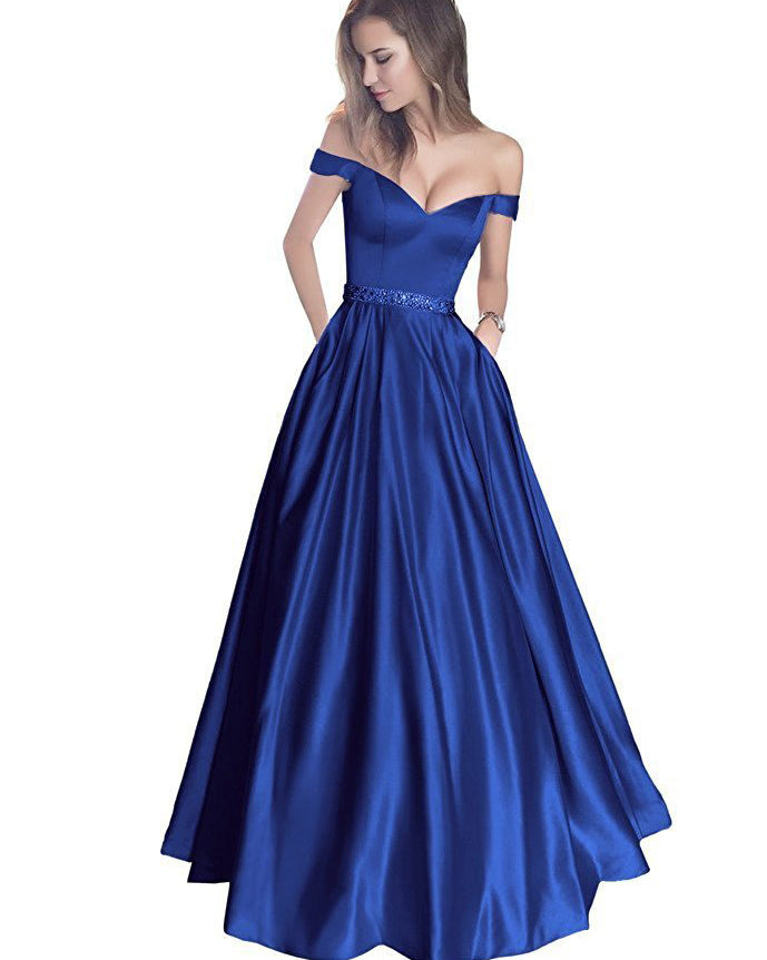 New Yellow Prom Dresses Long 2019 A Line Satin Girls Senior Graduation Formal Party Gown with Beading Belt