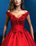 Elegant New Lace Flowers A Line Prom Dresses Vestido De Women Evening Formal Gown 2019