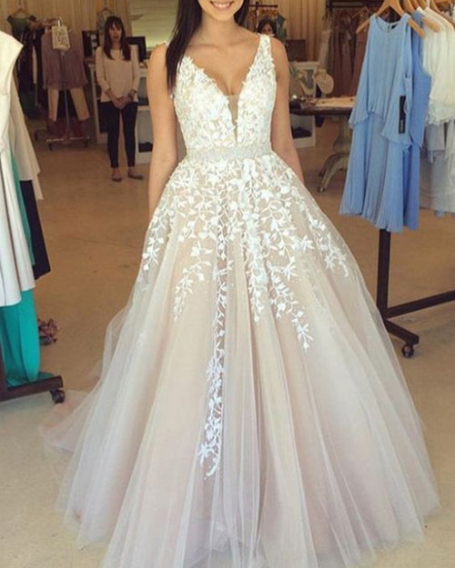 Gorgeous A Line Girls Party Lace Prom Long Dress Formal Wear
