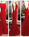 Elegant Long Backless Mermaid Fitted Black Formal Evening Dress with Sweep Train PL1101