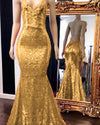 Burgundy Red Spaghetti Straps Mermaid Prom Dresses Long Evening Party Gown PL663