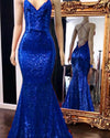 Burgundy Red Spaghetti Straps Mermaid Prom Dresses Long Evening Party Gown PL663