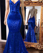 Burgundy Red Spaghetti Straps Mermaid Prom Dresses Long Evening Party Gown PL663