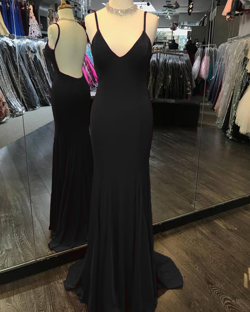 Spaghetti Straps Royal Blue /Red Fitted Long Party Dresses Evening Gown PL5536