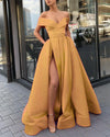 Elegant Light Blue/Gold/Red Long Women Formal Evening Gowns 2022 with Split PL541