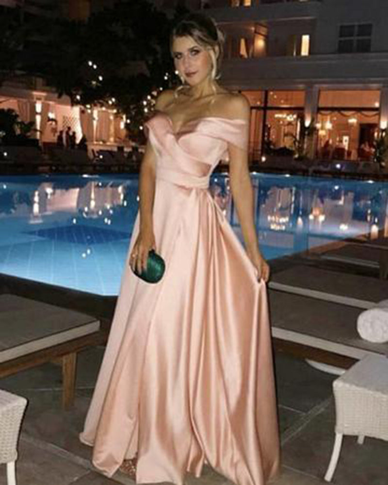 Blush Pink Girls Prom Formal Dresses Long Satin A Line Graduation Gown 2019 PL998