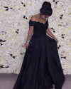 Cheap Black party Prom Dress 2022 Vestido De Festa off the shoulder Gown PL214
