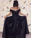 Cheap Black party Prom Dress 2022 Vestido De Festa off the shoulder Gown PL214