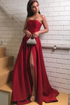Women Elegant Strapless Evening Long Dresses 2019 with Slit Burgundy /Blue PL6500