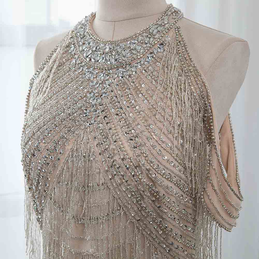 Luxury Champagne Heavy Beading Mermaid Long Pageant Dresses Women Even Siaoryne Luxury Champagne Heavy Beading Mermaid Long Pageant Dresses Women Even Siaoryne