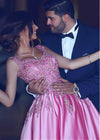 Pink Lace Girls Women Dresses Women Engagement Formal Dress PL653