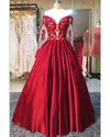Burgundy Red Wedding Engagement Dresses Women Long Evening Gown PL665