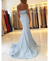 Sweetheart baby Blue Mermaid Beaded Senor Prom Dresses Long Formal Party Gown