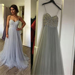 Siaoryne spaghetti straps long pom dress 2018 long formal gowns