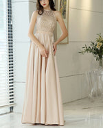 Champagne Beading Girls Prom Dresses Long Formal Gown PL664