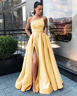 PL5665 asymmetric Neckline High Slit Women Formal Evening Dresses Long Prom 2020 Gown