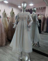 Grey Rhinestones Beaded Teal Length Prom Dresses ,Long Evening Formal Dress PL10430