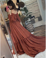 Linen Off Shoulder Full Sleeves Maternity Dresses Round Neck Photography Dresses Baby Shower Dress for Pregnant Woman 2022