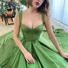 Siaoryne Amazing  Apple green Satin Prom Dress ,Buttons Bustier A-Line grad Party Dresses PL10704