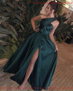 Elegant one Shoulder Dark Teal Green Evening Dress Bodice Vintage Formal Gown Vestido De Festa Prom Dress  PL21231