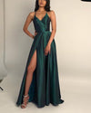 Spaghetti Straps Teal Green long prom dress Vestido Long CB10823
