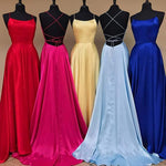 Royal Blue Prom Dresses  Halter Long Graduation Girls Party Gown with Split PL5587
