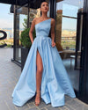 PL5665 asymmetric Neckline High Slit Women Formal Evening Dresses Long Prom 2020 Gown