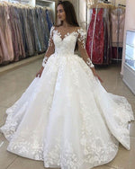 Siaoryne Romantic Vintage Long Sleeve Lace Wedding Dresses Ball Gown ,Vestido De Novias  WD01121
