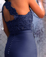 Fashion Sage Green Fitted Lace Dress Bridesmaid One Shoulder Wedding Party Gown PL1203