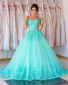 Princess Turquoise Quinceanera Dress Ball Gown Girls Sweet Sixteen Dress PL0603