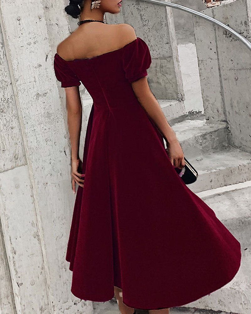 Velvet Burgundy Knee Length Short Party Prom Dress ,Bridesmaid Gown SP10102
